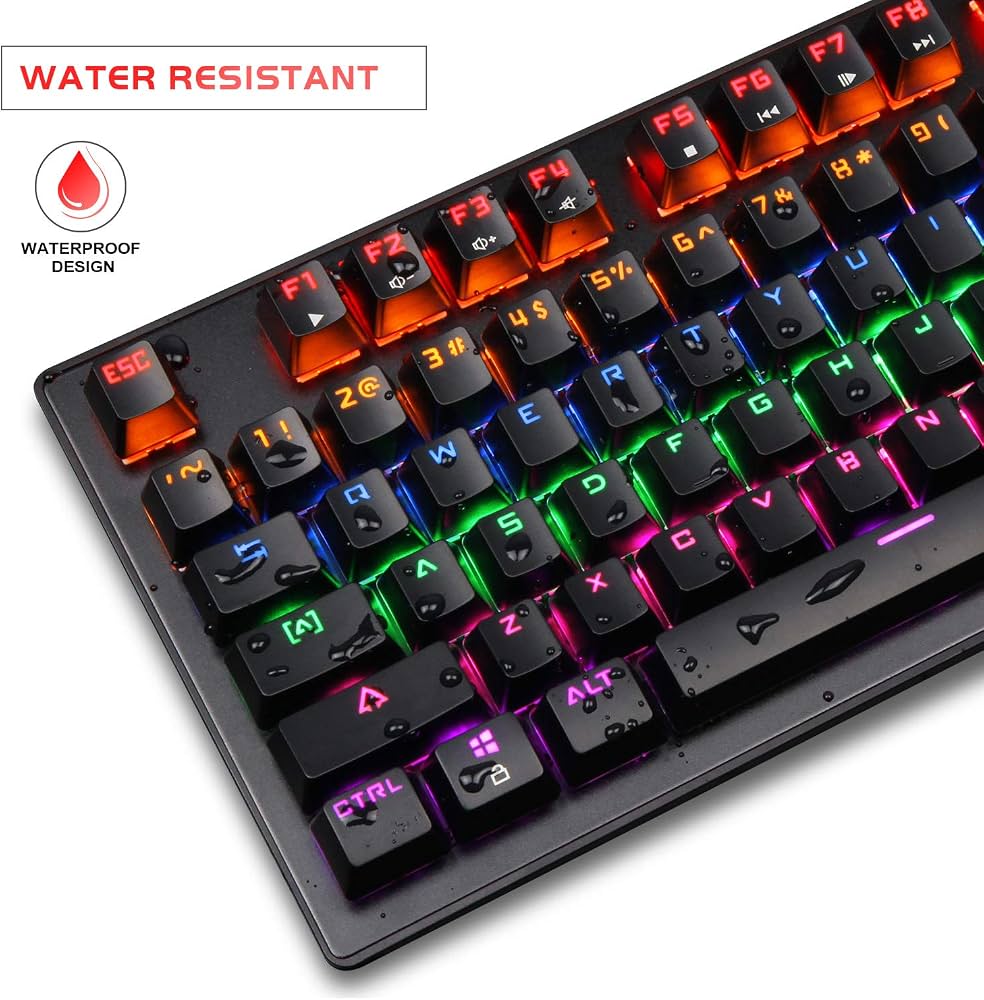 HP RGB Gaming Mechanical Keyboard – Full Size USB Wired with Rainbow Backlight
