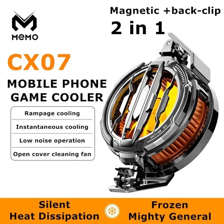 MEMO CX-07 mobile phone cooler with USB cable and packaging