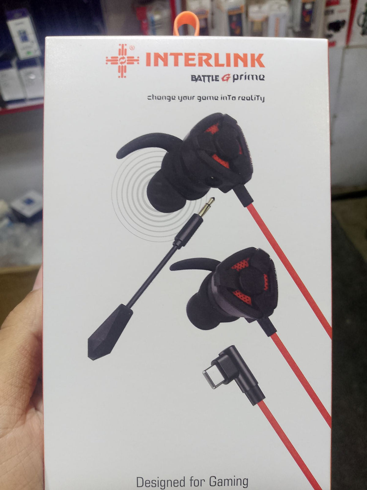 Interlink Battle G Prime Gaming Earphones – Wired In-Ear with Flexible Mic & Ear Hooks