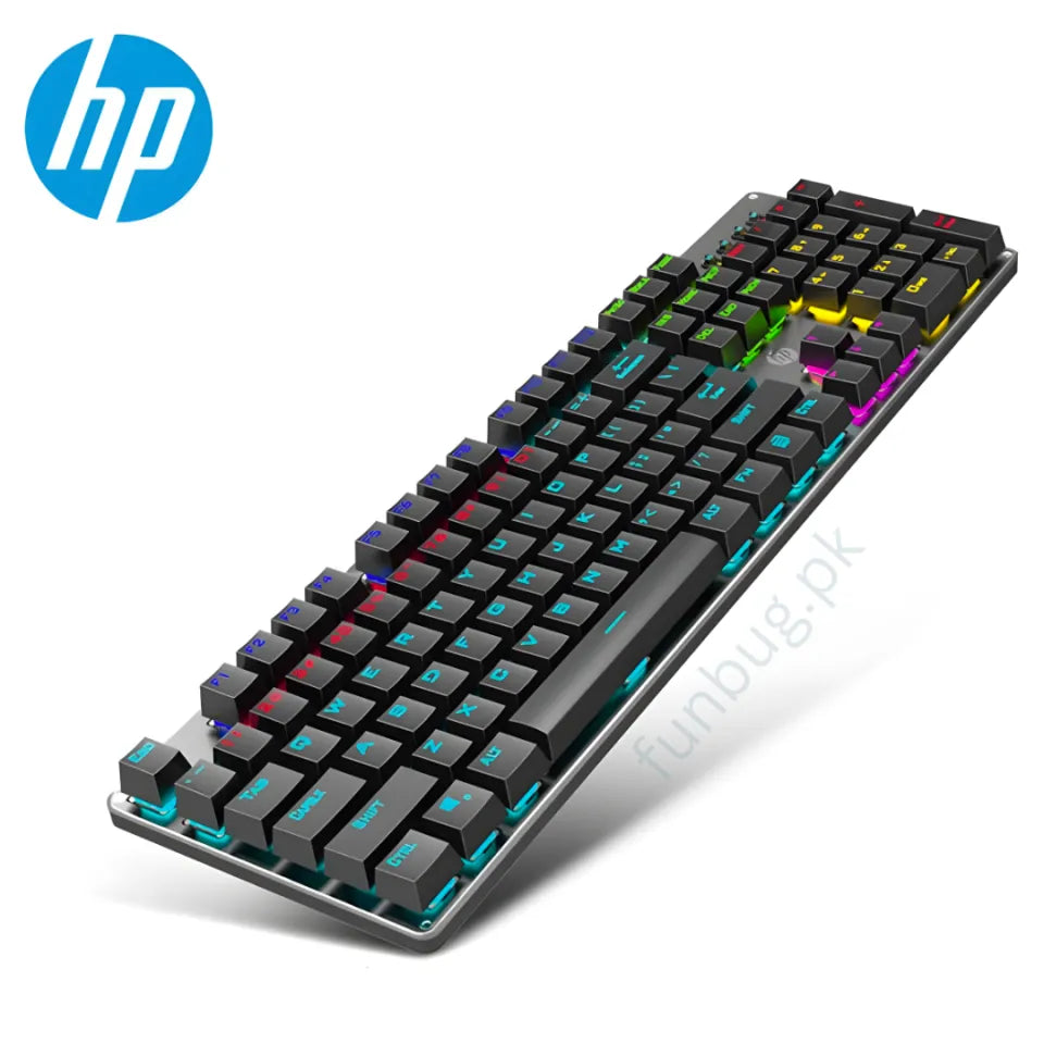 HP RGB Gaming Mechanical Keyboard – Full Size USB Wired with Rainbow Backlight